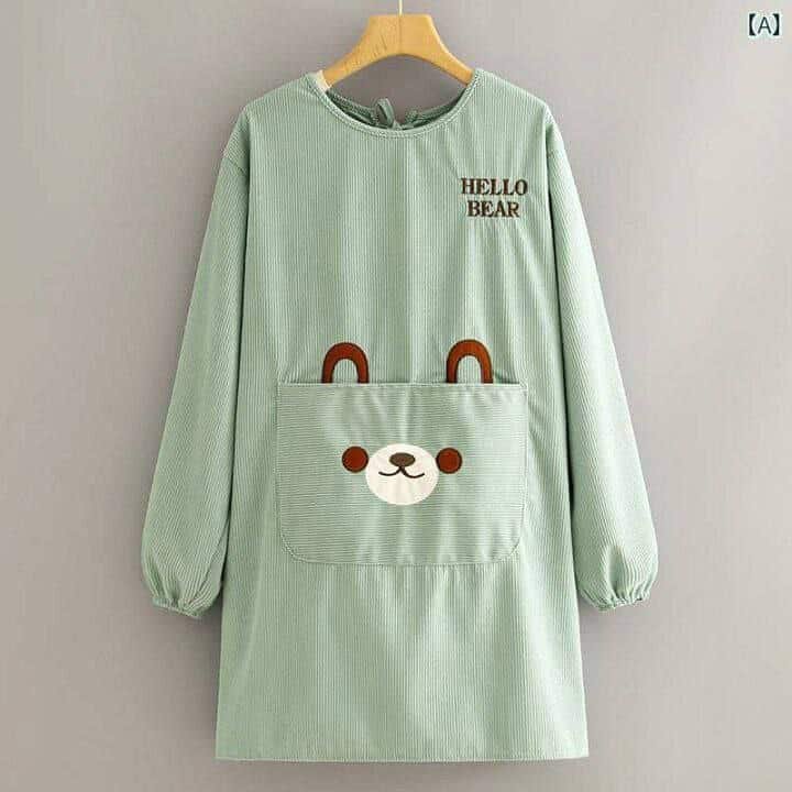 Hello Bear Apron green